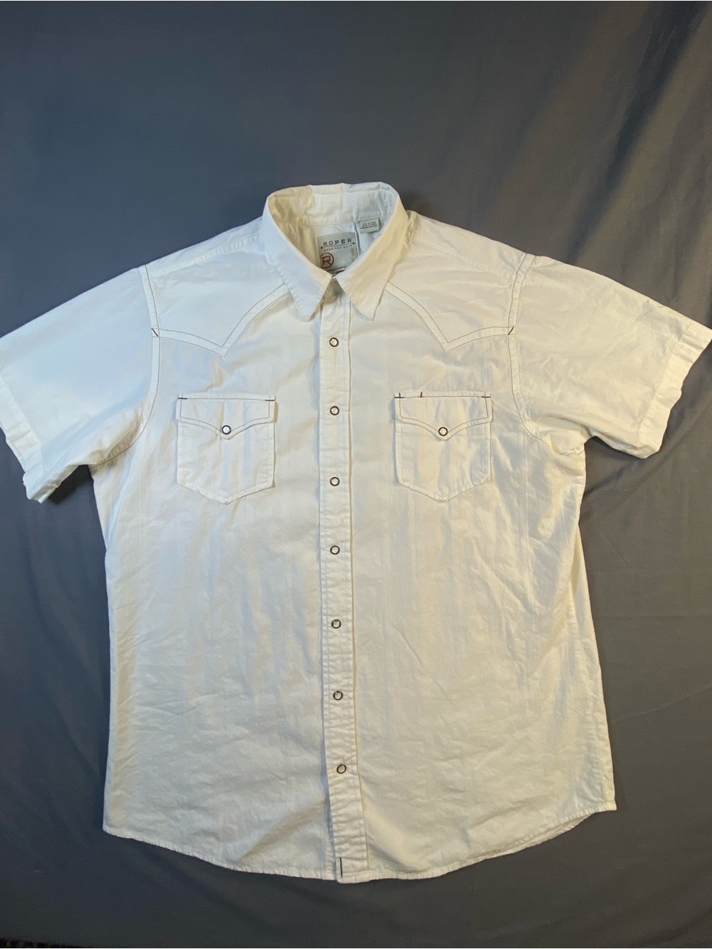 Roper White Short Sleeve Western Button-Down Shirt